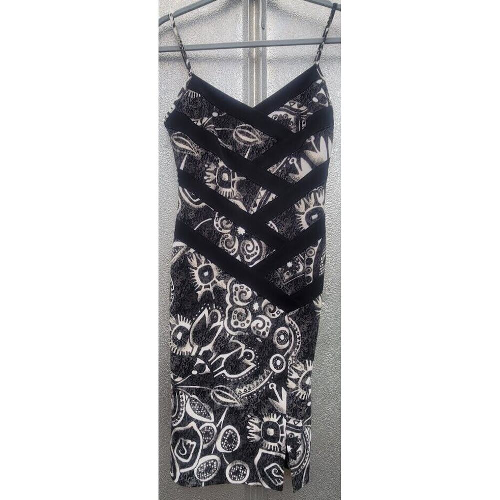 Joseph Ribkoff Black & Tan Floral Sheath Dress Size 4